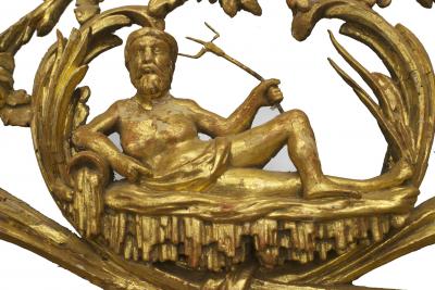 Italian Neoclassic Gilt Wood Filigree Wall Mirror