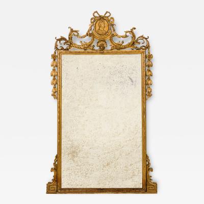 Italian Neoclassic Gilt Wood Wall Mirror 1