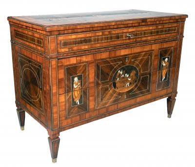 Italian Neoclassic Rosewood And Palisander Commode