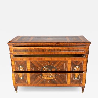 Italian Neoclassic Rosewood And Palisander Commode