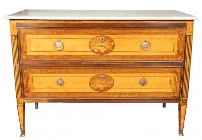 Italian Neoclassic Satinwood And Rosewood Commode