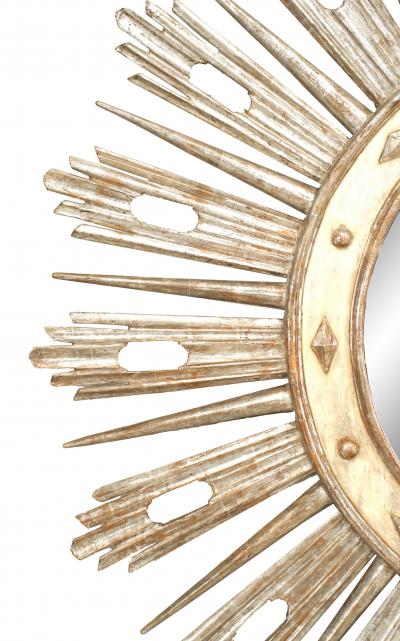 Italian Neoclassic Silvered Sunburst Mirror