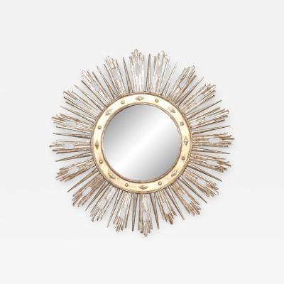 Italian Neoclassic Silvered Sunburst Mirror