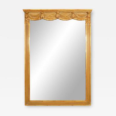 Italian Neoclassic Style Beige Drape Wall Mirror