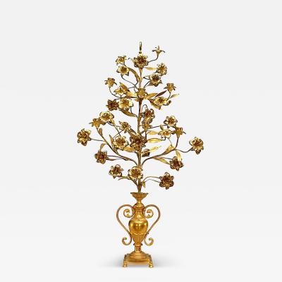 Italian Neoclassic Style Bronze Floral Candelabra