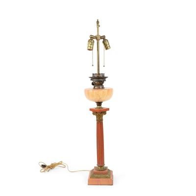 Italian Neoclassic Style Pink Marble Table Lamp