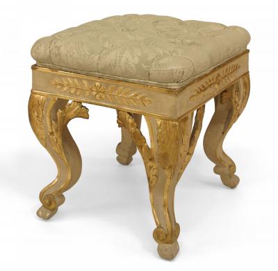 Italian Neoclassic Style Upholstered Stool