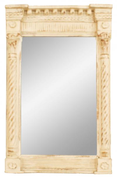 Italian Neoclassic Style White and Gold Painted Wall Mirror