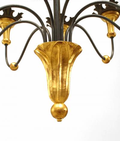 Italian Neoclassic Tuscany Style Gilt wood Chandelier