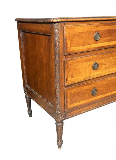 Italian Neoclassic Walnut Chest Of Drawers