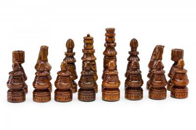 Italian Neoclassic Wooden Chess Set