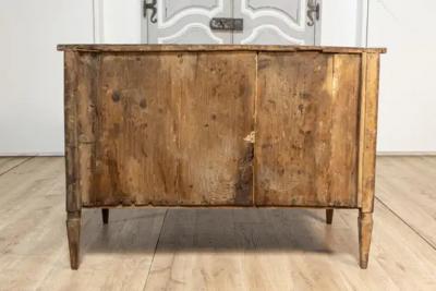 Italian Neoclassical 18th Century Walnut Mahogany and Ash Three Drawer Chest