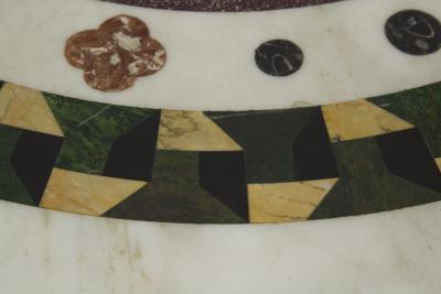 Italian Neoclassical Antique Pietra Dura Center Table w Bronze Base