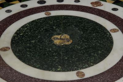 Italian Neoclassical Antique Pietra Dura Center Table w Bronze Base