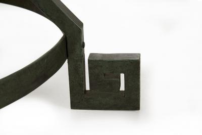 Italian Neoclassical Antique Pietra Dura Center Table w Bronze Base