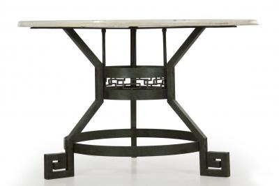 Italian Neoclassical Antique Pietra Dura Center Table w Bronze Base