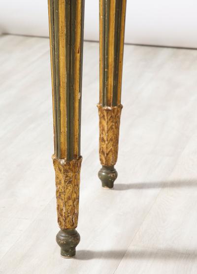 Italian Neoclassical Carved Painted and Gilded Console Table