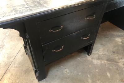 Italian Neoclassical Executive Writing Desk with Zinc Top circa 1960s