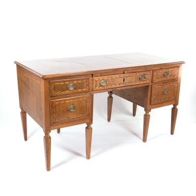 Italian Neoclassical Five Drawer Fruitwood Writing Desk Circa 1790