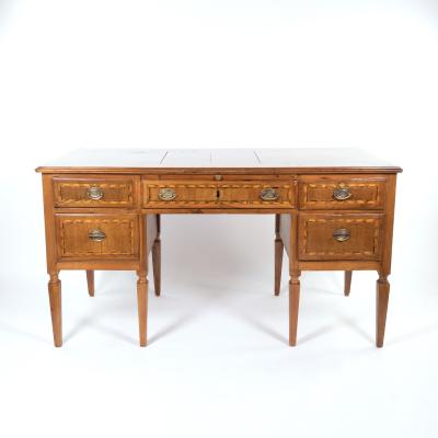 Italian Neoclassical Five Drawer Fruitwood Writing Desk Circa 1790