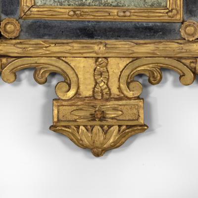 Italian Neoclassical Giltwood Mirror Original Mercury Plates Italy Circa 1800