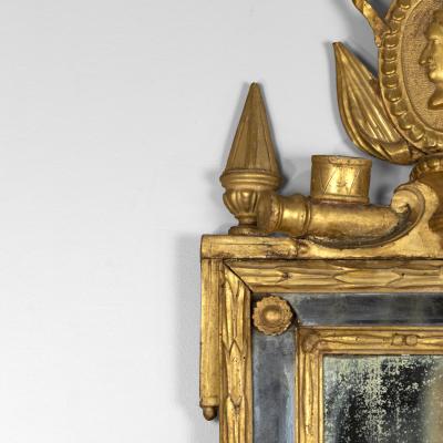 Italian Neoclassical Giltwood Mirror Original Mercury Plates Italy Circa 1800