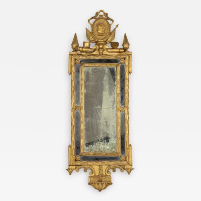 Italian Neoclassical Giltwood Mirror Original Mercury Plates Italy Circa 1800