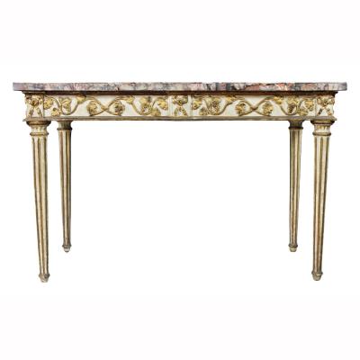 Italian Neoclassical Giltwood and Painted Console Table