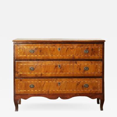 Italian Neoclassical Inlaid Walnut Chest Circa 1780