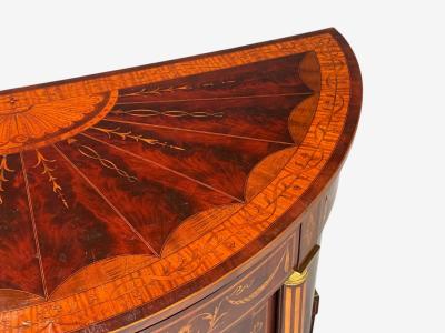Italian Neoclassical Marquetry Satinwood Demilune Chests Italy 19th c 