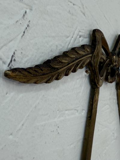 Italian Neoclassical Oval Mirror with Brass Bow and Ribbon Detail 1950s