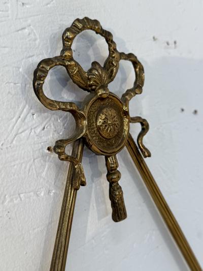 Italian Neoclassical Oval Mirror with Brass Ribbon and Tassel Detailing 1950s