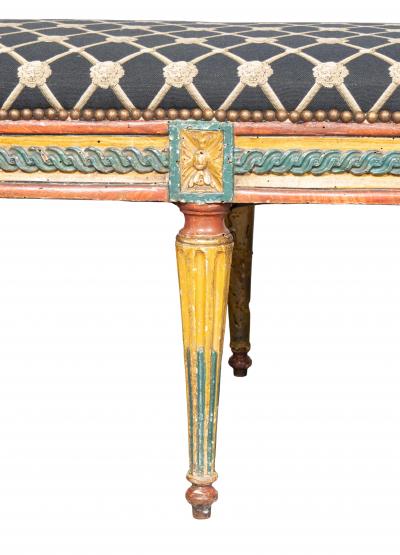 Italian Neoclassical Polychrome Painted Long Bench