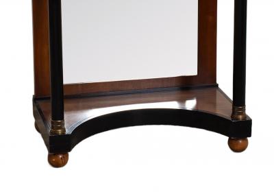 Italian Neoclassical Revival Concave D Shape Mirrored Back Small Sideboard