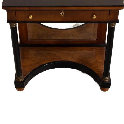 Italian Neoclassical Revival Concave D Shape Mirrored Back Small Sideboard