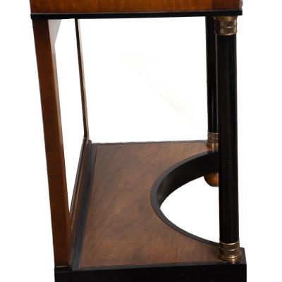 Italian Neoclassical Revival Concave D Shape Mirrored Back Small Sideboard