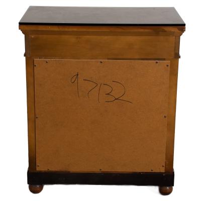 Italian Neoclassical Revival Concave D Shape Mirrored Back Small Sideboard