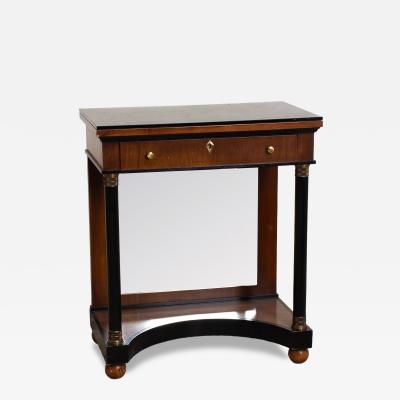 Italian Neoclassical Revival Concave D Shape Mirrored Back Small Sideboard