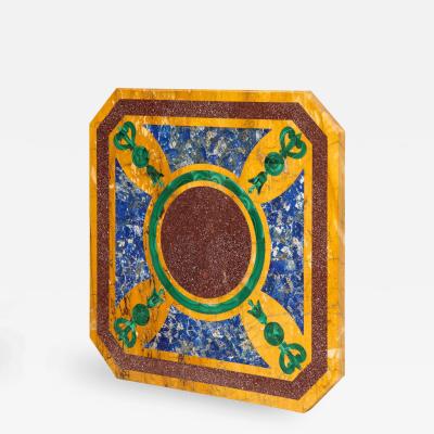 Italian Neoclassical Style Marble Malachite Lapis Lazuli and Porphyry Panel