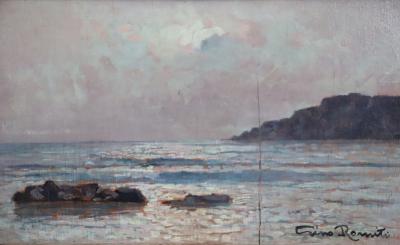 Italian Oil Painting on Board Signed and Dated 1933