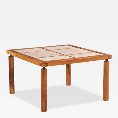 Italian Olive Wood and Travertine Dining Table C 1960