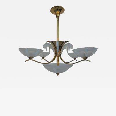 Italian Opalescent Glass Chandelier after Sabino