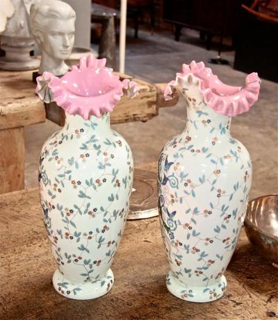 Italian Opaline Glass Vases