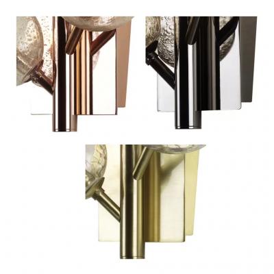 Italian Organic Bespoke Ball Flower Brass Sconce with 3 Murano Glass Spheres