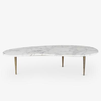 Italian Organic Form Carrara Marble Cocktail Table