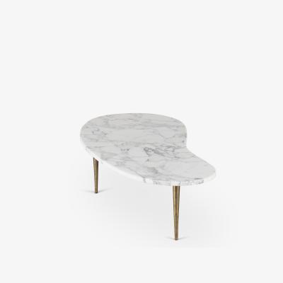 Italian Organic Form Carrara Marble Cocktail Table