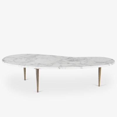 Italian Organic Form Carrara Marble Cocktail Table