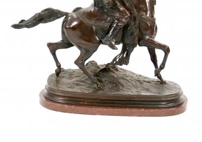 Italian Orientalist Bronze Sculpture Falconiere A Cavallo by Ferdinando deLuca