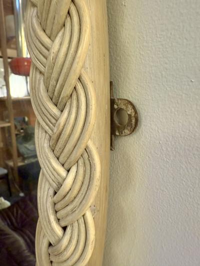 Italian Oval Rope Wrapped Mirror 1970s