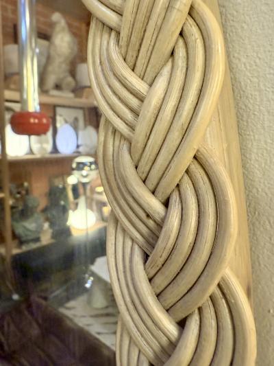 Italian Oval Rope Wrapped Mirror 1970s